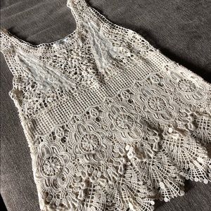 Cream Lace Tank Top